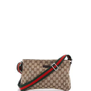 Gucci Small Web Strap Messenger Bag GG Canvas